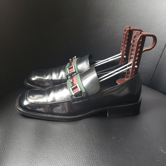 Gucci Web Accent Patent Leather Loafers - Picture 8 of 12